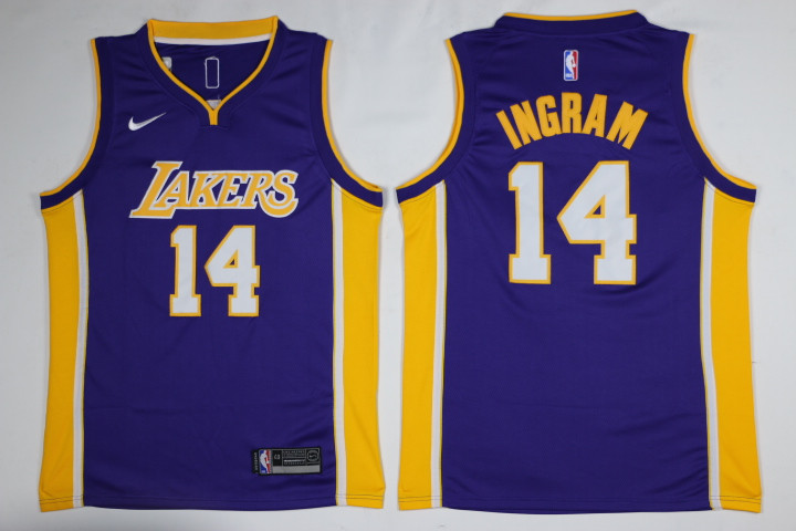 Men Los Angeles Lakers #14 Ingram Purple Game Nike NBA Jerseys